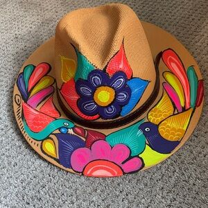 Colorful Hand-Painted Wide Brim Hat